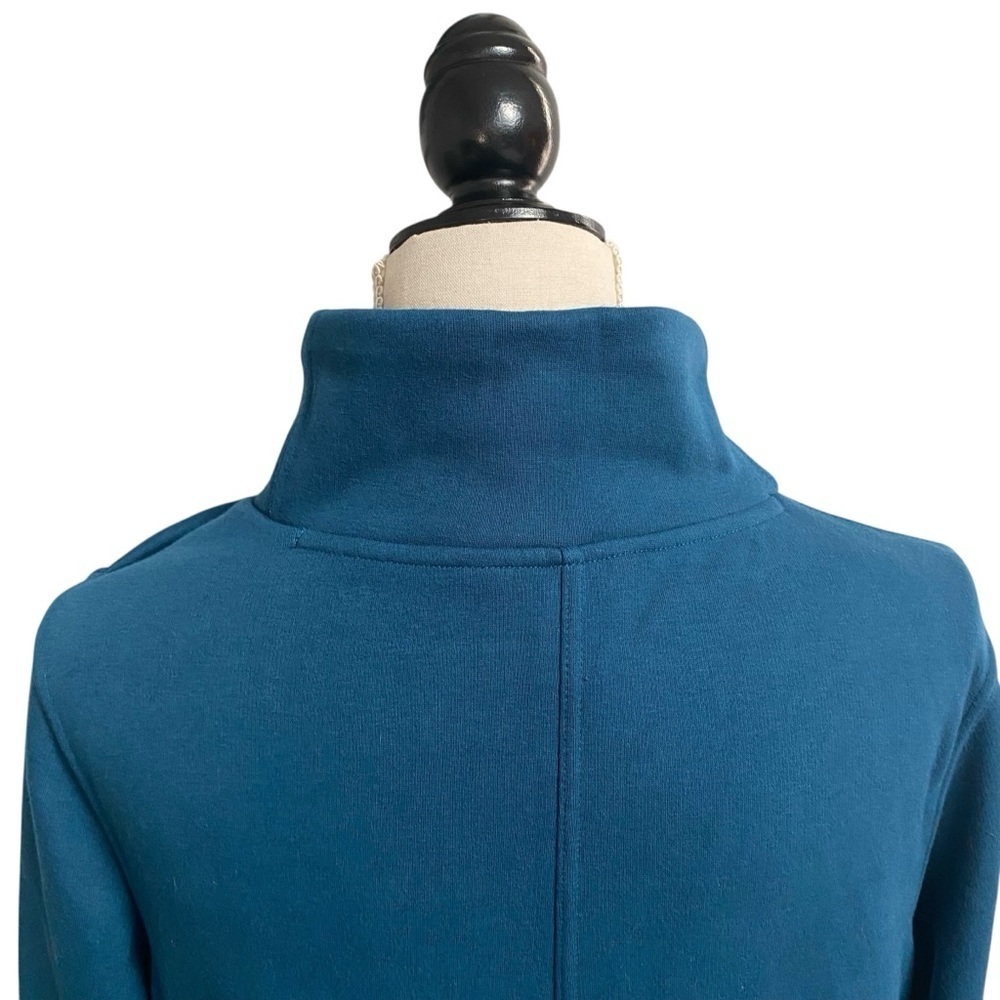 Athleta Cozy Karma Mock Neck Sweatshirt Dress Small Teal Pockets - Picture 13 of 16